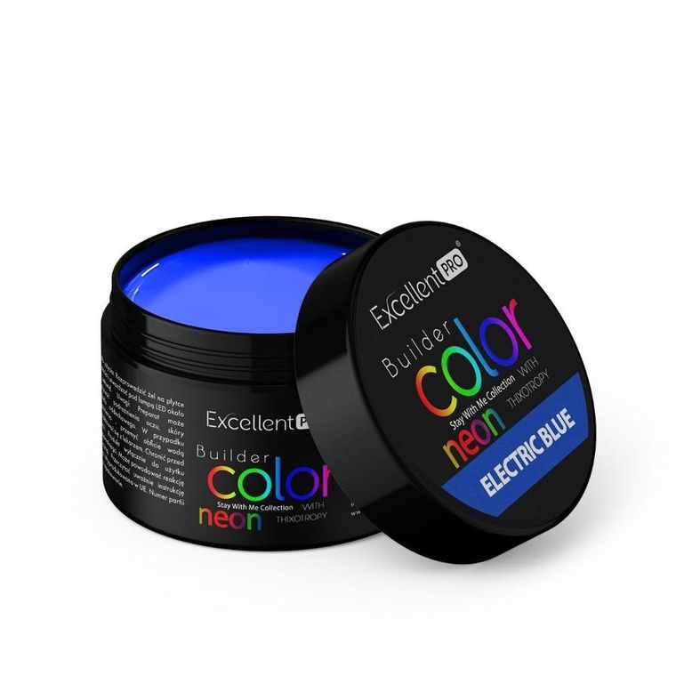 Excellent PRO, Builder Color Neon With Thixotropy, żel budujący, Electric Blue, 15g