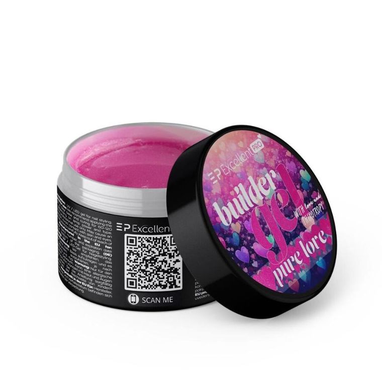 Excellent PRO, Builder Gel Thixotropy, With Effect, żel budujący, Pure Love, 15g