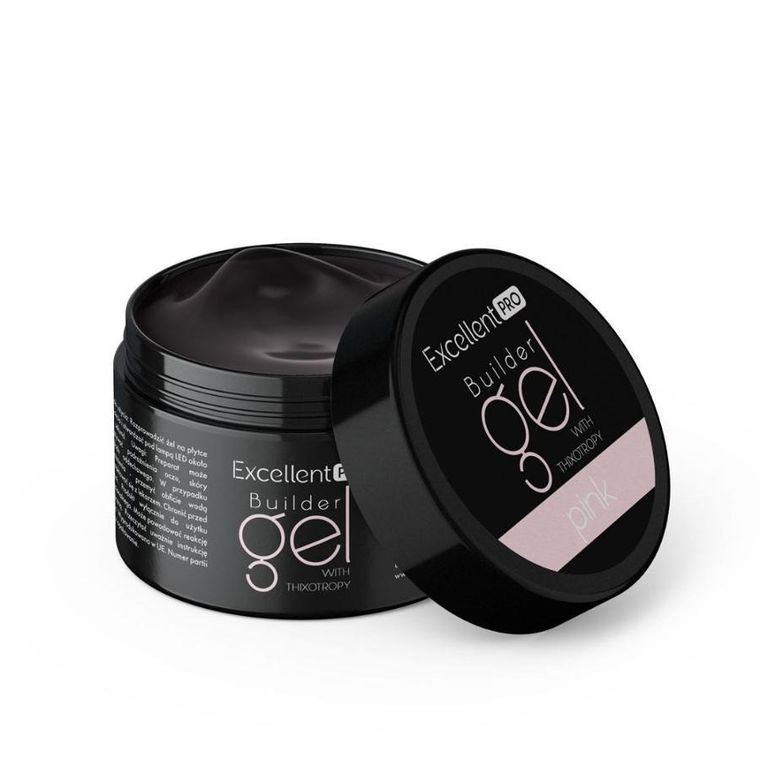 Excellent PRO, Builder Gel With Thixotropy, żel budujący, Pink Clear, 15g