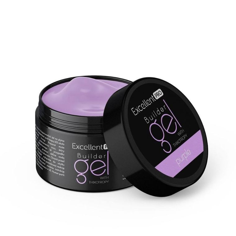 Excellent PRO, Builder Gel With Thixotropy, żel budujący, Purple, 15g