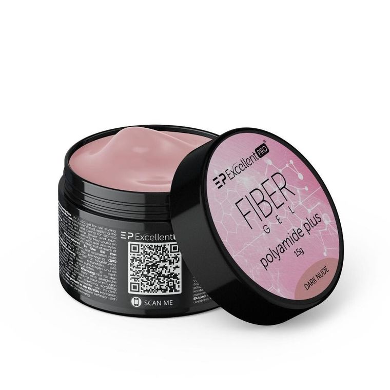 Excellent PRO, Fiber Gel Polyamide Plus, żel budujący, Dark Nude, 15g