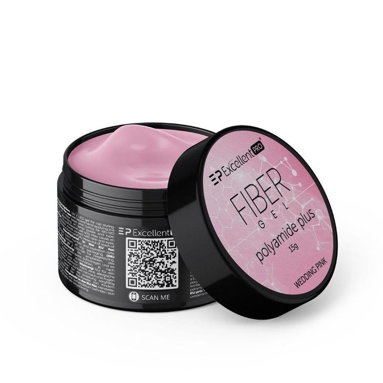 Excellent PRO, Fiber Gel Polyamide Plus, żel budujący, Wedding Pink, 15g