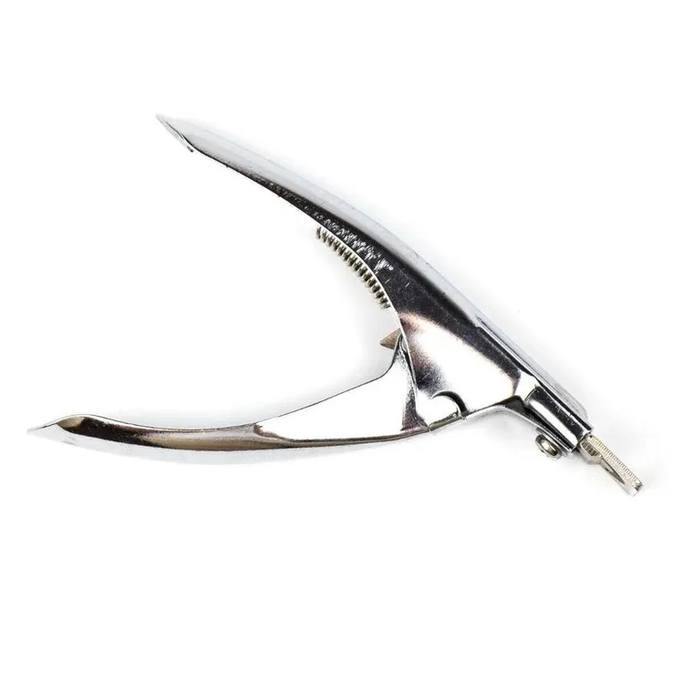 Excellent PRO, gilotyna do tipsów ze stali nierdzewnej, bez gumki, srebrna