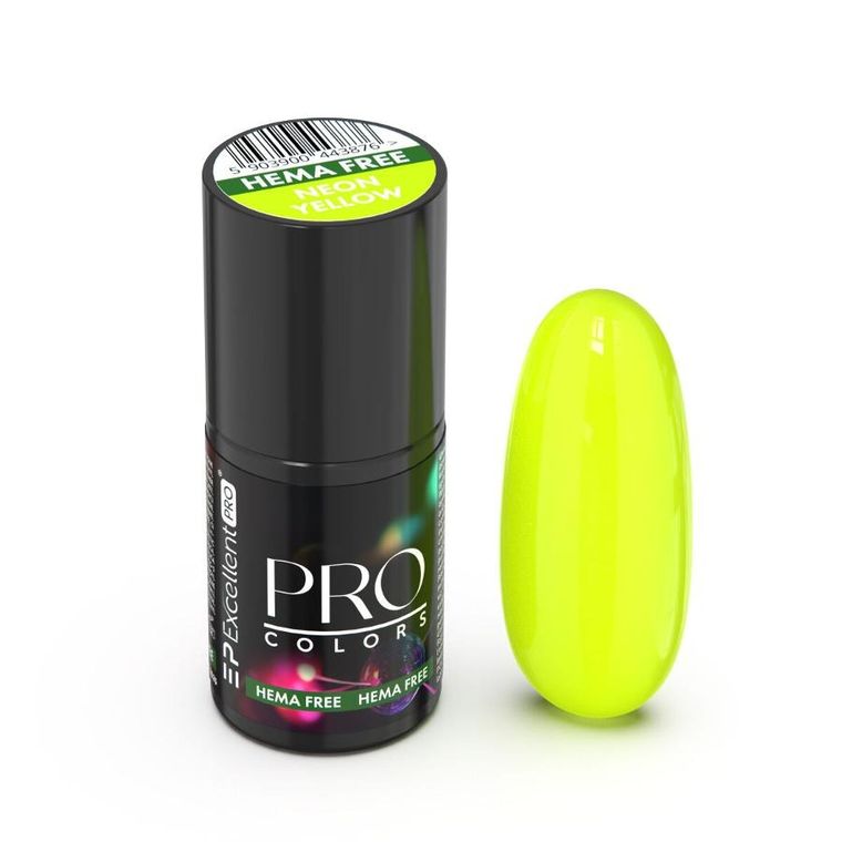 Excellent PRO, Pro Colors Hema Free lakier hybrydowy 26 Neon Yellow 7g
