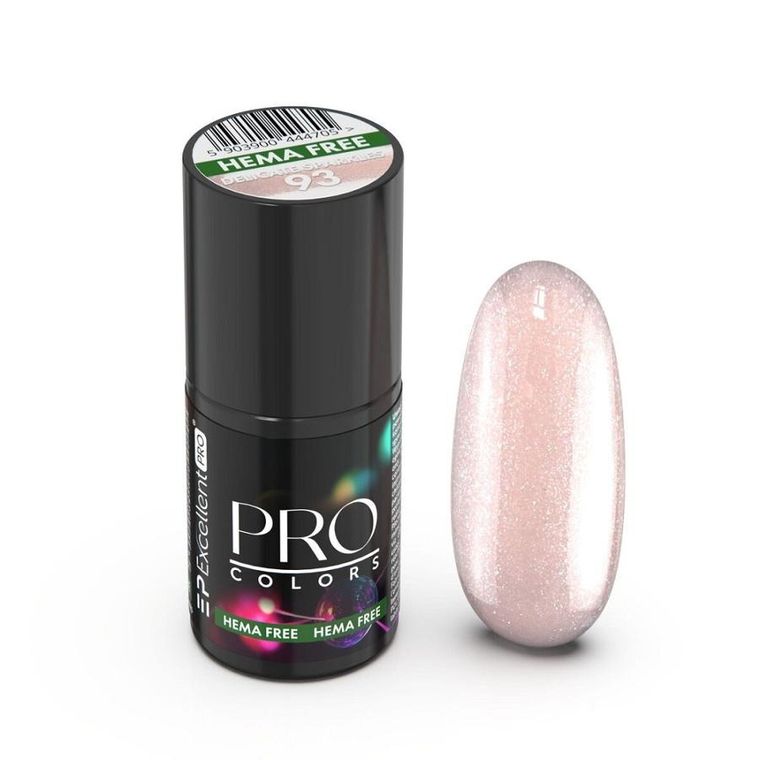 Excellent PRO, Pro Colors Hema Free lakier hybrydowy 93 Delicate Sparkles 7g
