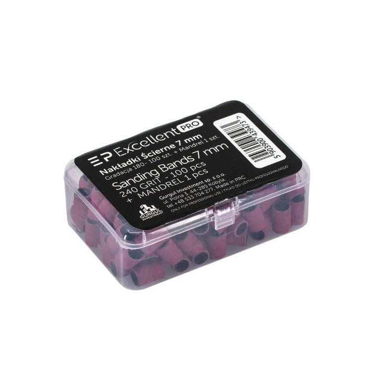 Excellent PRO, Sanding Bands, jednorazowe opaski ścierne o gradacji 240 z nośnikiem o średnicy 7mm, 100 szt.