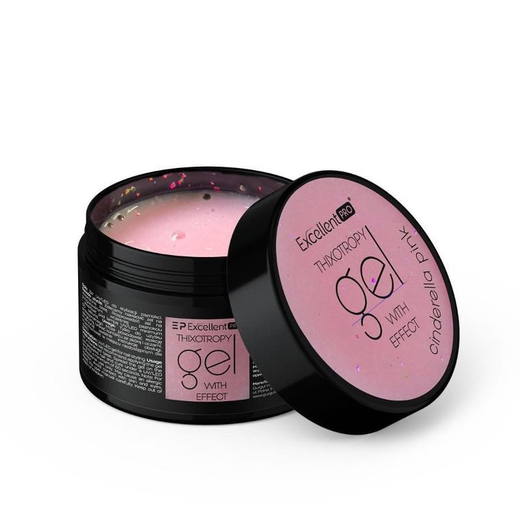Excellent PRO, Thixotropy Gel With Effect, żel budujący, Cinderella Pink, 50g
