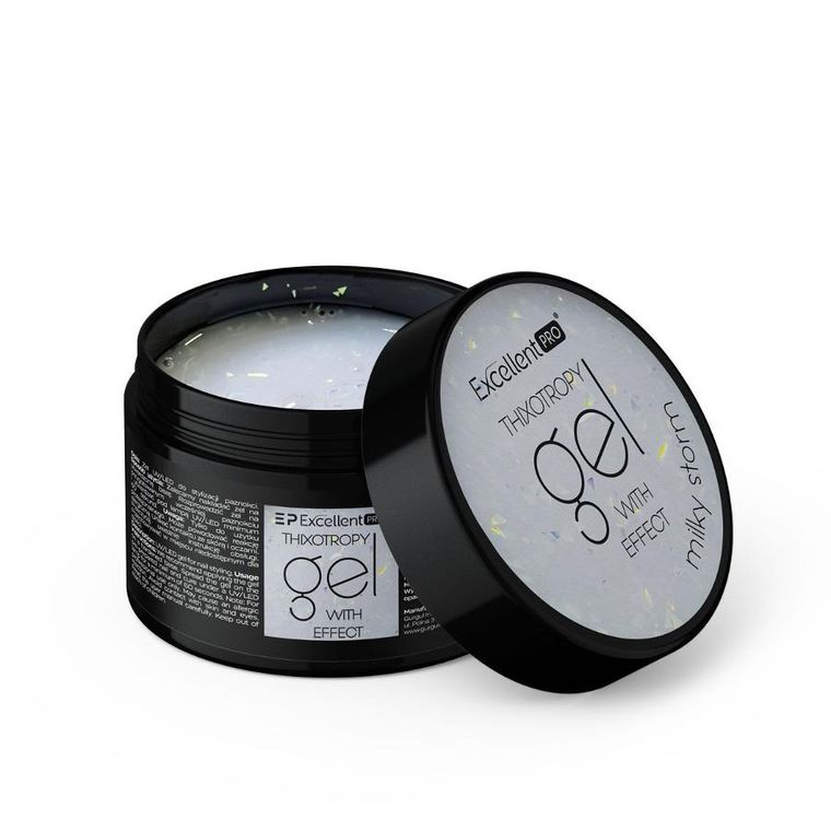 Excellent PRO, Thixotropy Gel With Effect, żel budujący, Milky Storm, 15g