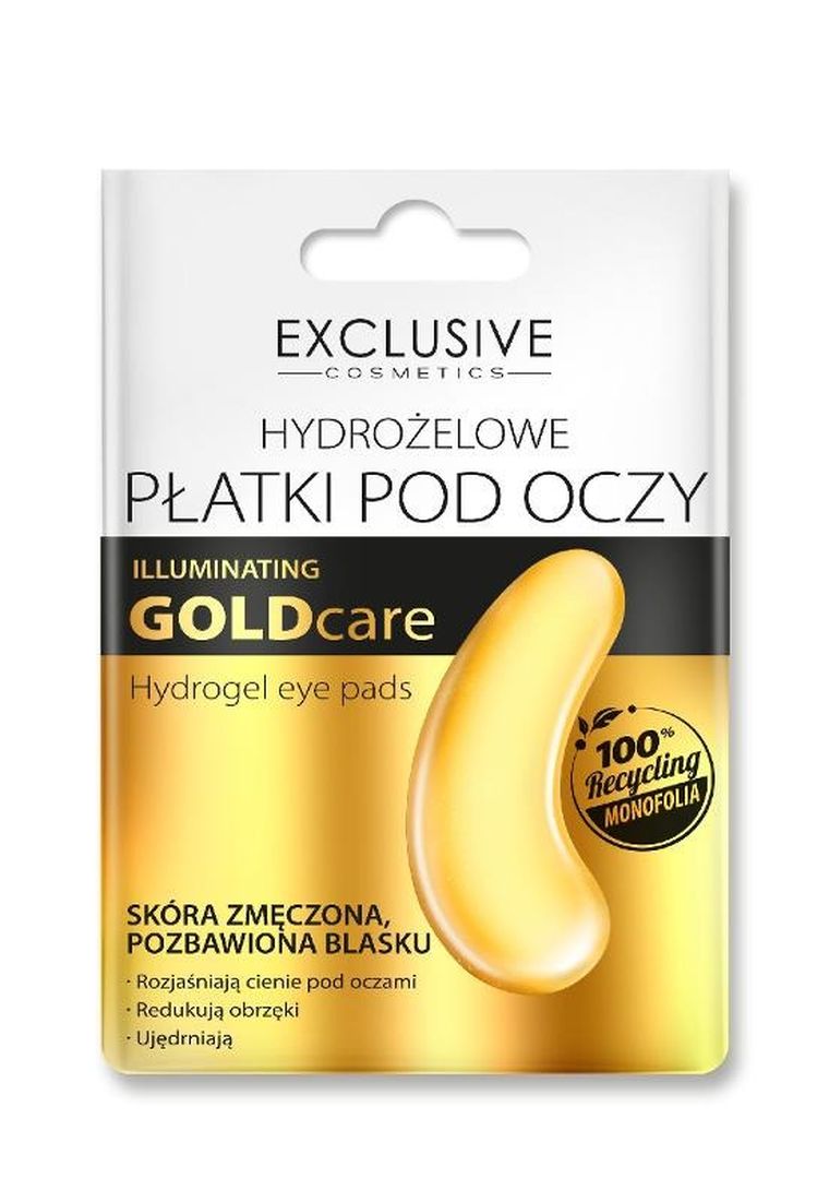 Exclusive, hydrożelowe, płatki pod oczy, złote