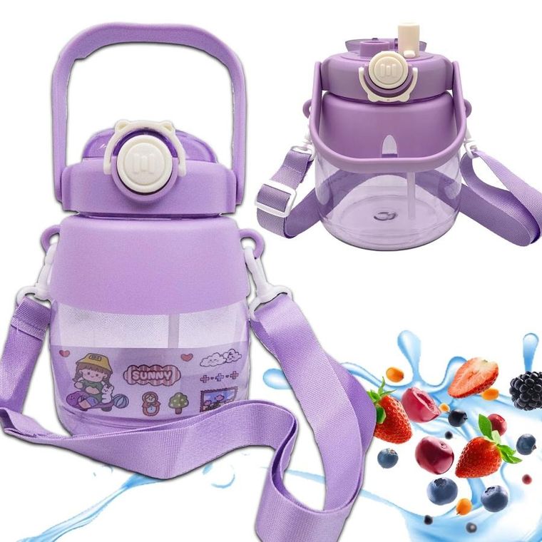 Extralink, bidon ze słomką na smycz, 1l