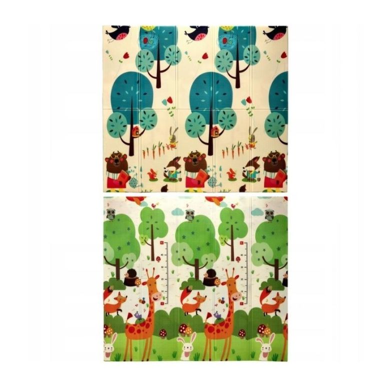 Extralink, dwustronna mata edukacyjna z torbą, stymulująca, zwierzęta, 180-200-1 cm