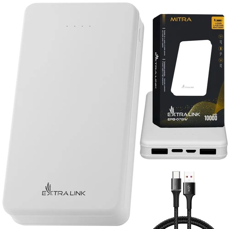 Extralink, EPB-078W 10000mAh, powerbank, USB-C