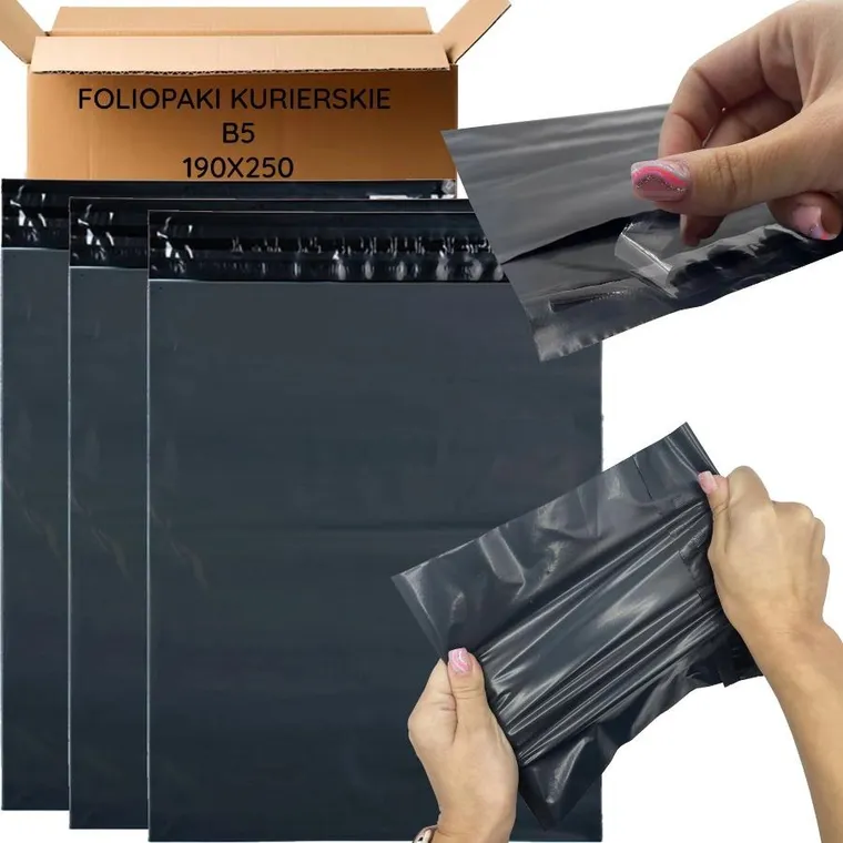 Extralink, foliopaki kurierskie, czarne B5, 50 szt.
