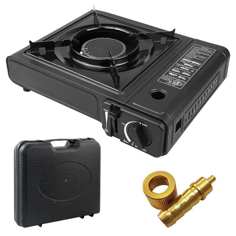 Extralink, kuchenka gazowa turystyczna, ceramiczna w walizce + adapter