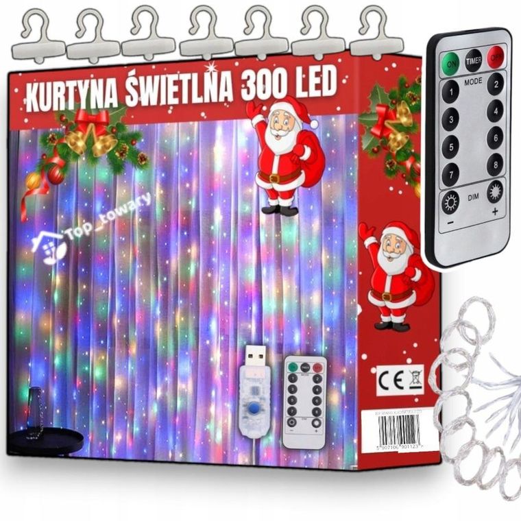 Extralink, kurtyna świetlna LED, 3-3m, 300x LED, biały zimny