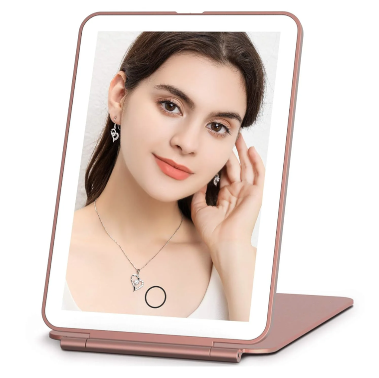 Extralink, lusterko kosmetyczne, rozkładane, różowe USB