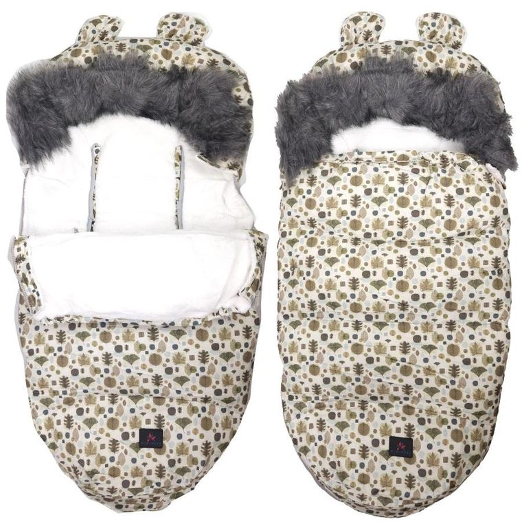 Extralink, ocieplany śpiworek do wózka, listki, 100 cm