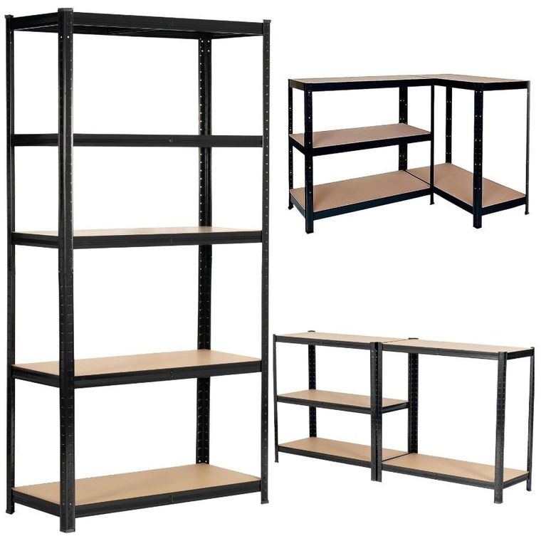 Extralink, regał magazynowy, metalowy, czarny, 180-90-40 cm