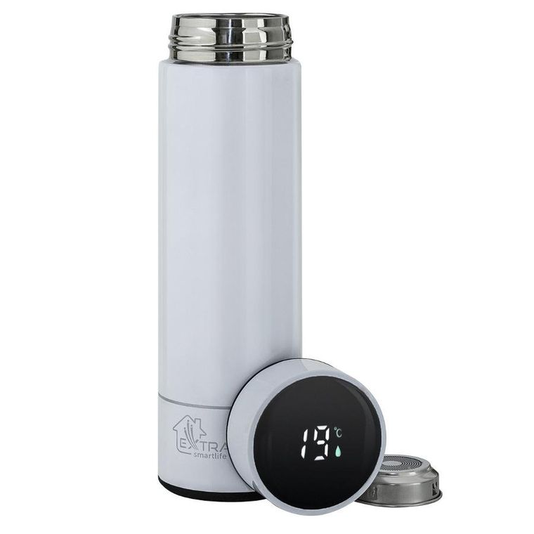 Extralink, termos z wyświetlaczem temperatury LED, biały, 500 ml
