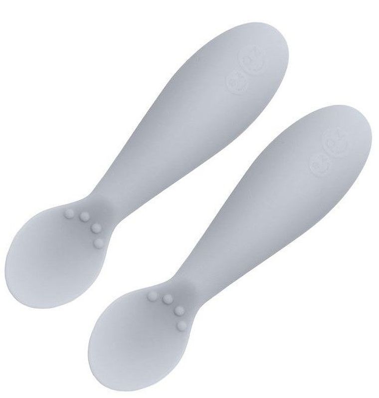 EZPZ, Tiny Spoon, silikonowa łyżeczka 2 szt. pastelowa szarość