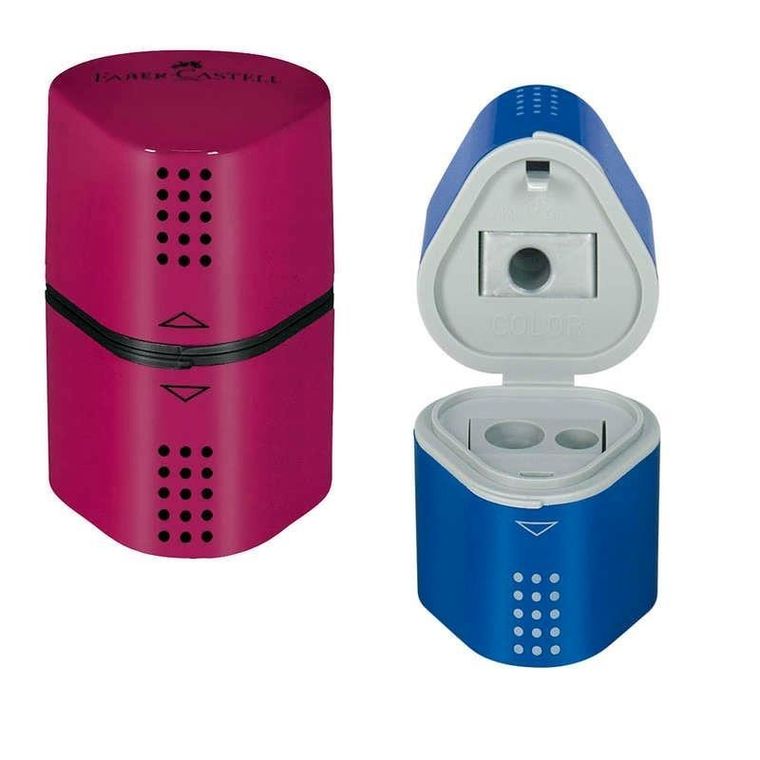 Faber-Castel, temperówka Grip 2001, niebiesko-malinowa