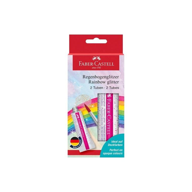 Faber-Castell, brokat, rainbow, 12 ml, 2 szt.