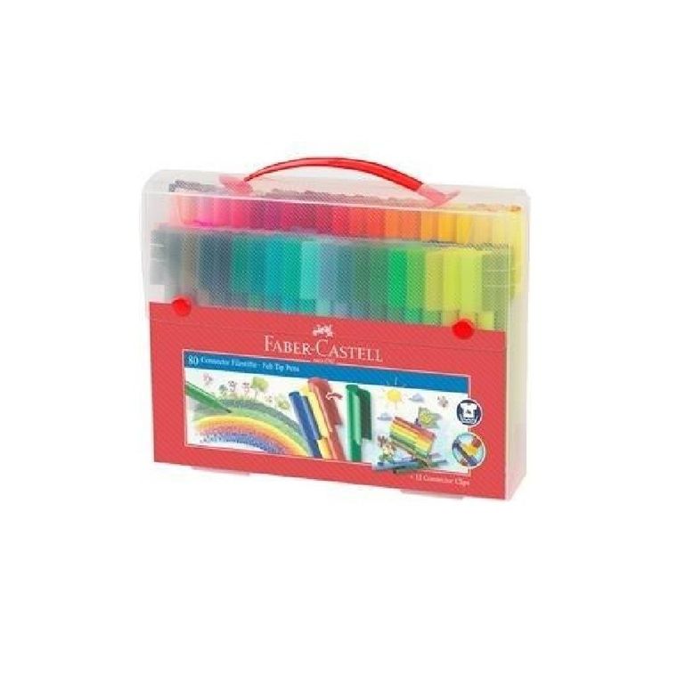 Faber-Castell, Connector, flamastry w walizce, 80 szt.