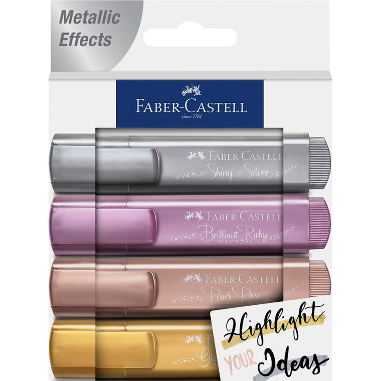 Faber-Castell, Creativ Studio, zakreślacz metaliczny, 4 kolory