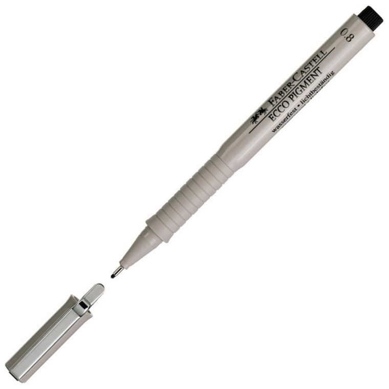 Faber-Castell, Ecco Pigment, cienkopis kreślarski 0,8mm, czarny
