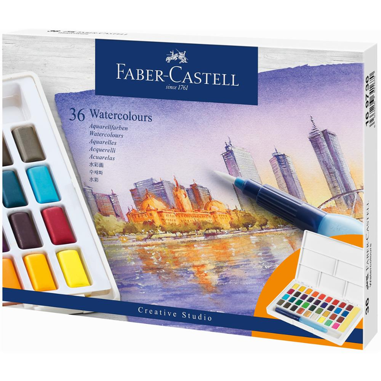 Faber-Castell, farby akwarelowe w kostkach, 36 kolorów