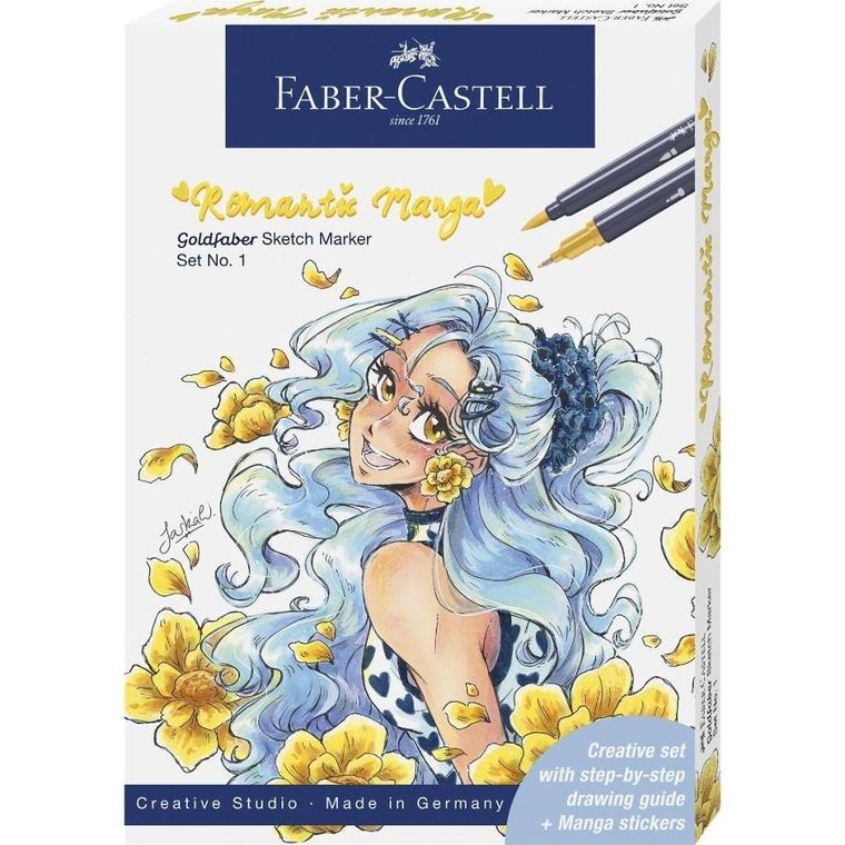 Faber Castell, Goldfaber, flamastry dwustronne z akcesoriami, 8 szt.