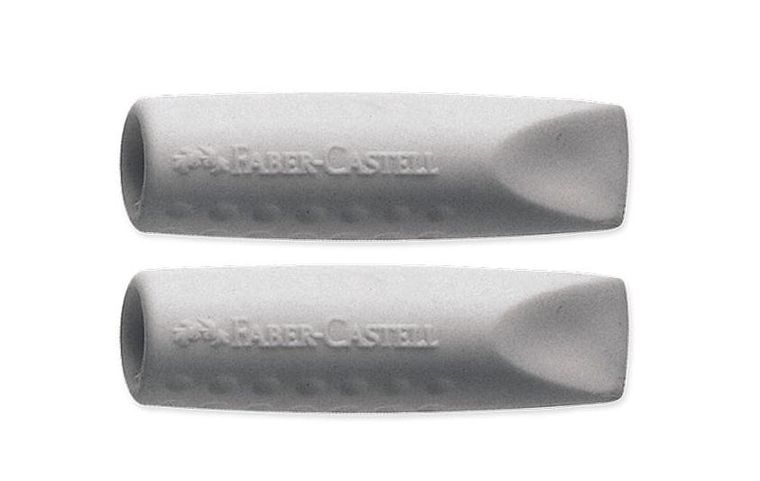 Faber Castell, gumka nakładka, Grip 2001, szara, 2 szt.