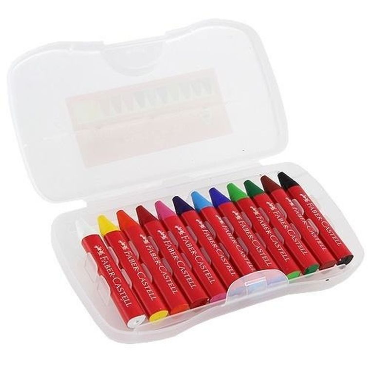 Faber-Castell, Jumbo, kredki świecowe w kasetce, 12 kolorów