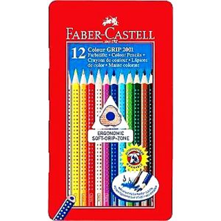Faber-Castell, kredki Grip 2001 metal, 12 szt.