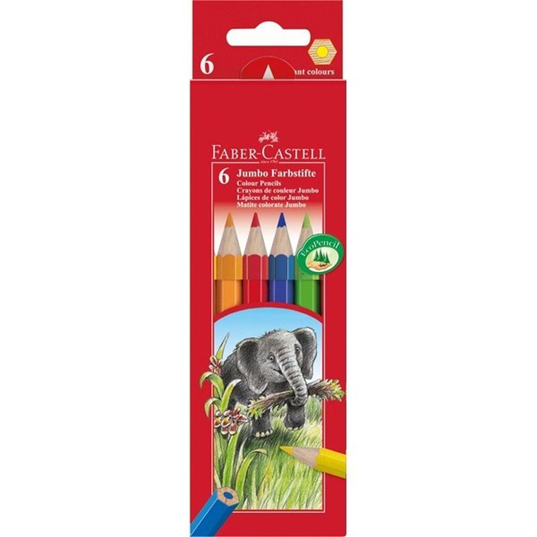 Faber-Castell, kredki jumbo, 6 kolorów