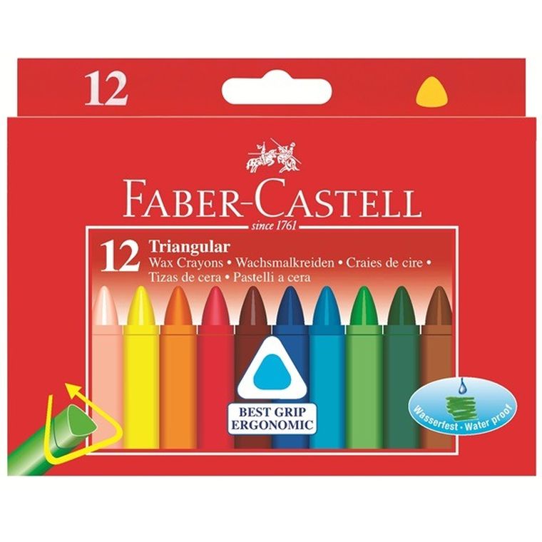 Faber-Castell, kredki woskowe, trójkątne, 12 kolorów