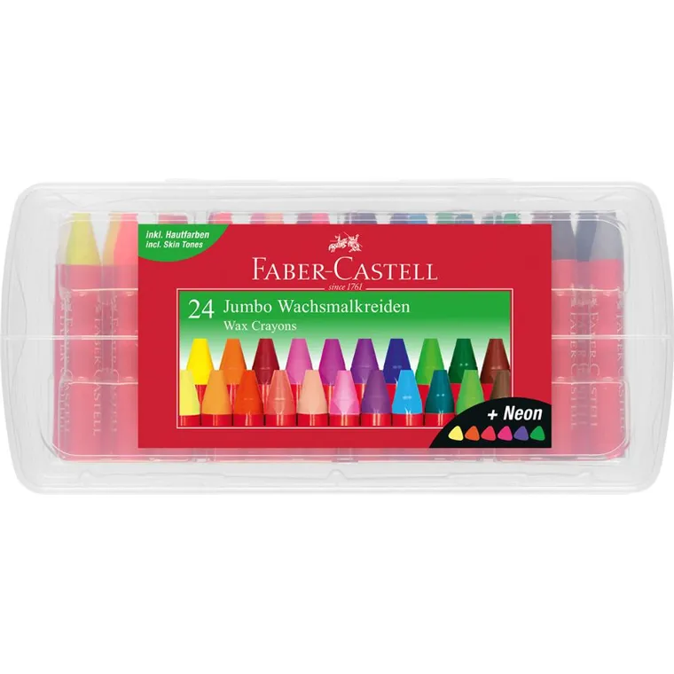 Faber-Castell, kredki woskowe, trójkątne, 24 kolory