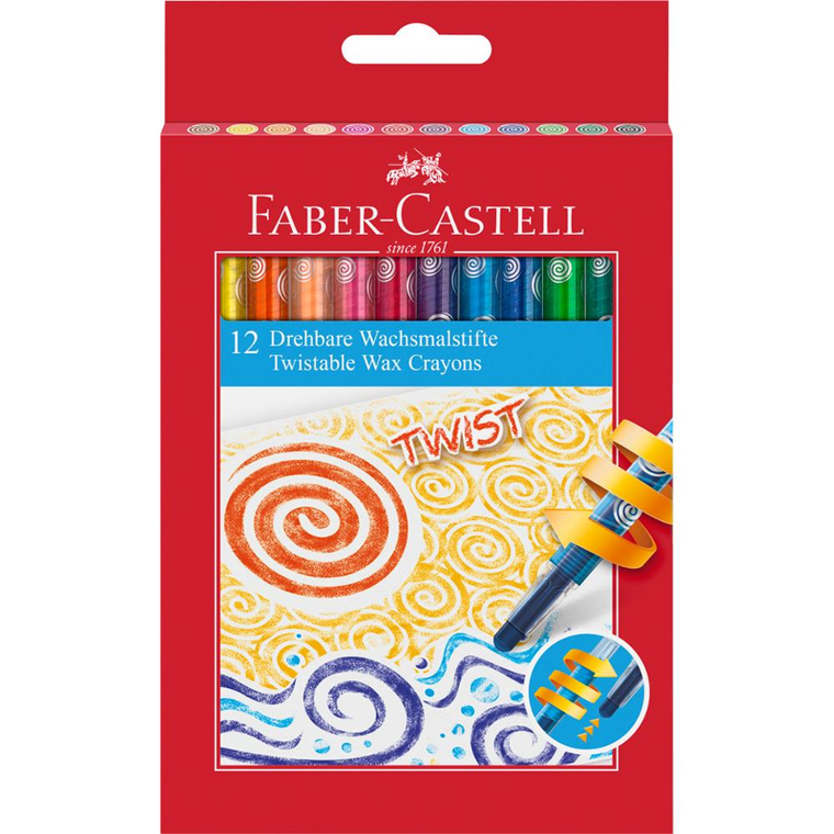 Faber-Castell, kredki woskowe, wykręcane, 12 kolorów
