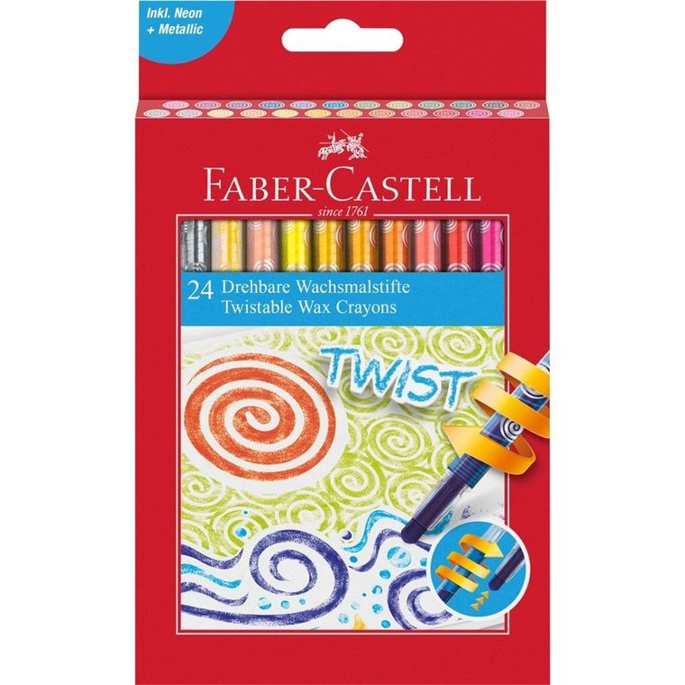 Faber-Castell, kredki woskowe, wykręcane, 24 kolory