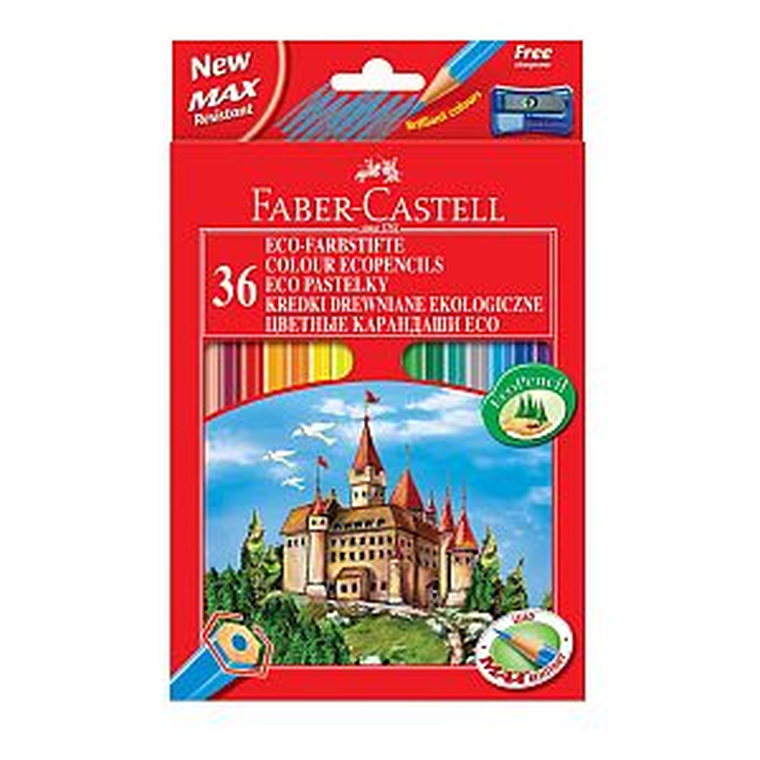Faber-Castell, kredki z temperówką Zamek, 36 kolorów