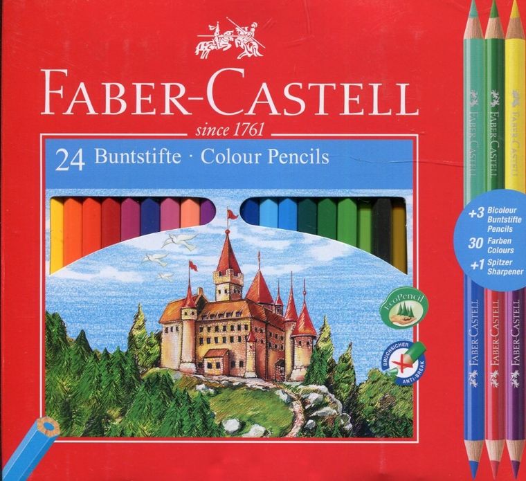 Faber-Castell, Zamek, kredki ołówkowe, 24 kolory