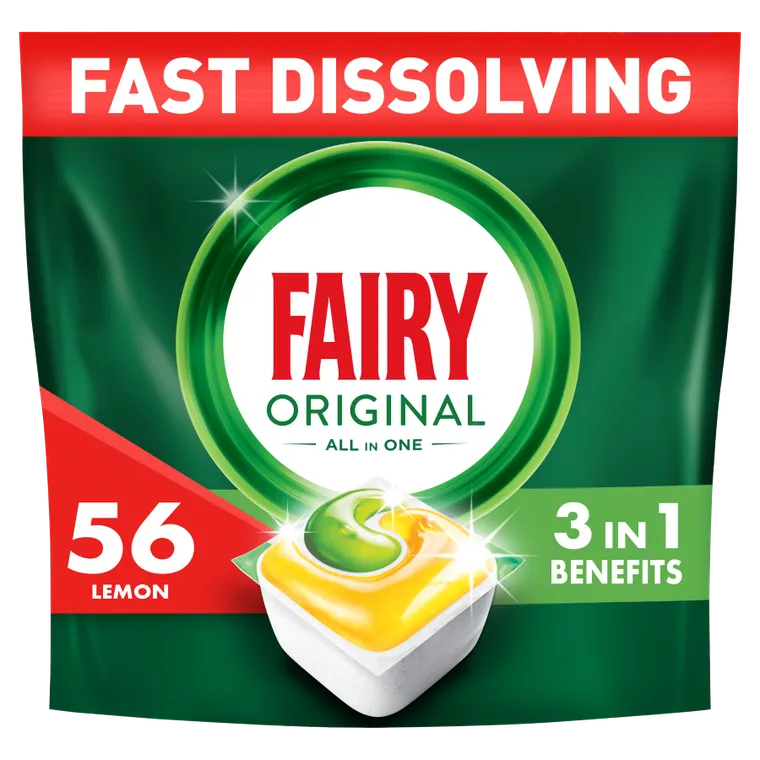 Fairy Original, Cytryna, kapsułki do zmywarki All in One, 56 tabletek