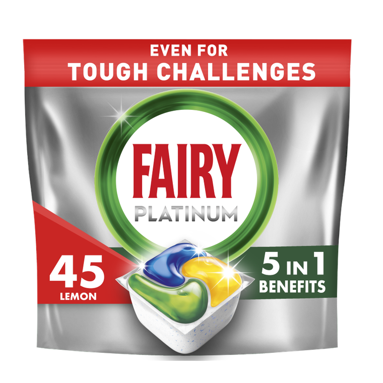 Fairy Platinum, Cytryna, kapsułki do zmywarki All in One, 45 tabletek