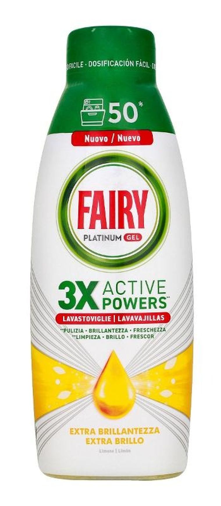 Fairy Platinum, żel do zmywarki, żółty, 900 ml