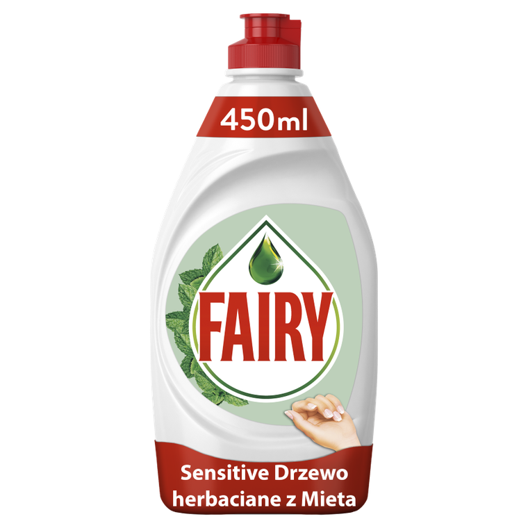 Fairy, Sensitive Drzewo herbaciane z miętą, płyn do mycia naczyń, 450 ml