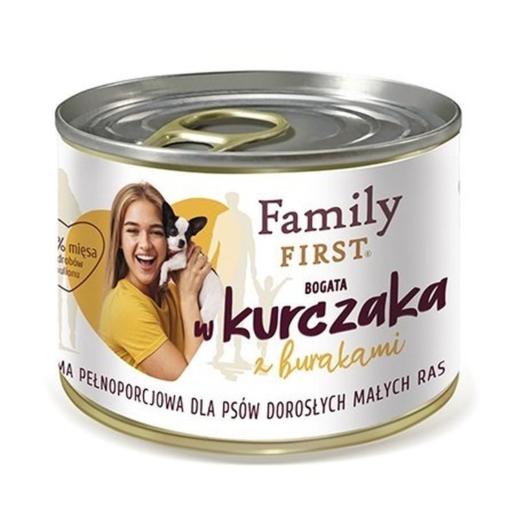 Familyfirst, karma mokra dla psa, bogata w kurczaka + buraki, Small, 200 g