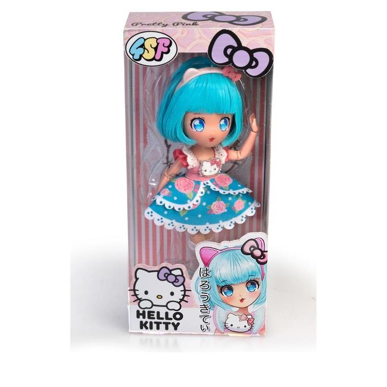 Famosa, Hello Kitty, lalka modowa, niebieska, 19,5 cm