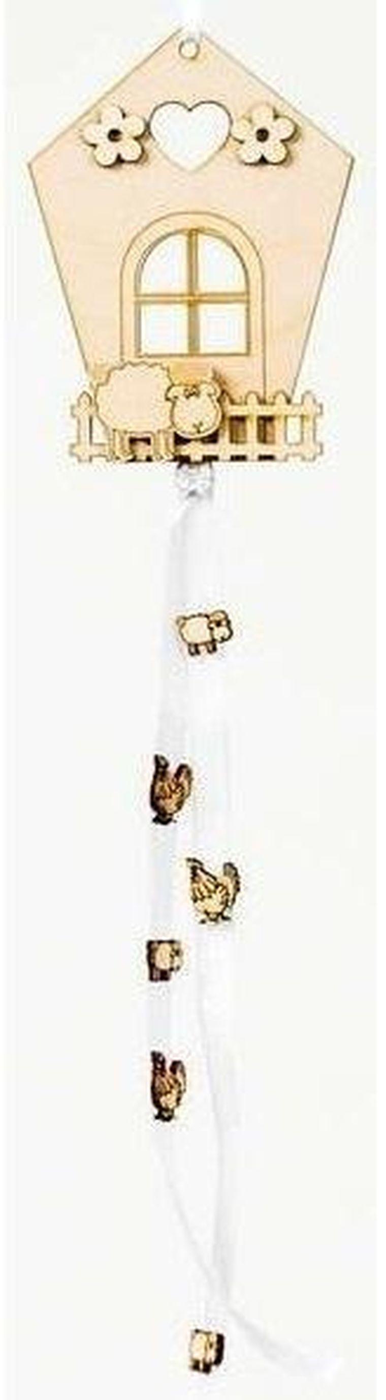 Fandy, dekoracja drewniana do zawieszenia, domek