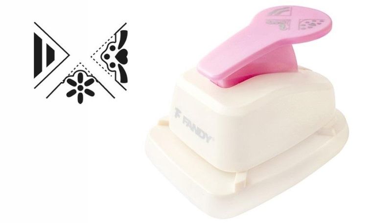 Fandy, dziurkacz ozdobny narożny, 3w1, kwiatek