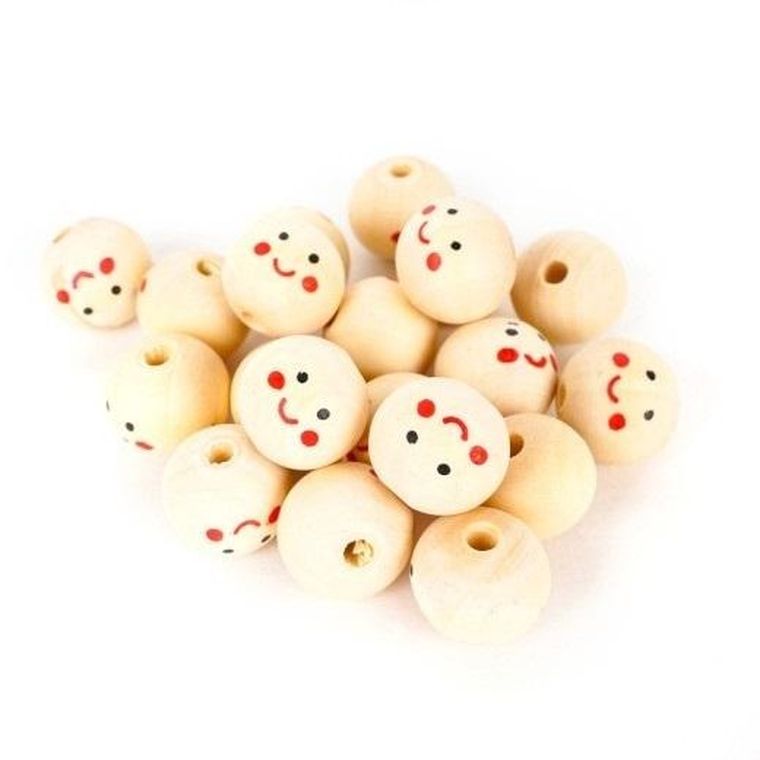 Fandy, koraliki drewniane, 20 szt.